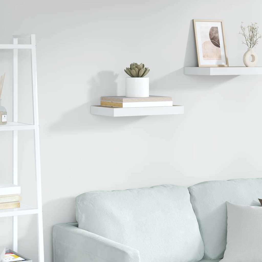 Floating Wall Shelf Oak and White 40x23.5x3.8 cm MDF