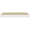 Floating Wall Shelf Oak and White 50x23x3.8 cm MDF