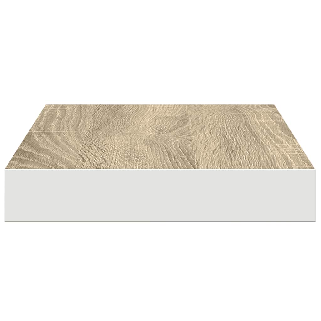 vidaXL Floating Wall Shelves 4 pcs Oak and White 50x23x3.8 cm MDF