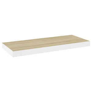 Floating Wall Shelves 4 pcs Oak and White 60x23.5x3.8 cm MDF