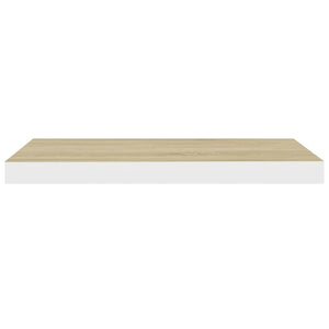 Floating Wall Shelves 4 pcs Oak and White 60x23.5x3.8 cm MDF