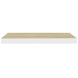 Floating Wall Shelves 4 pcs Oak and White 60x23.5x3.8 cm MDF