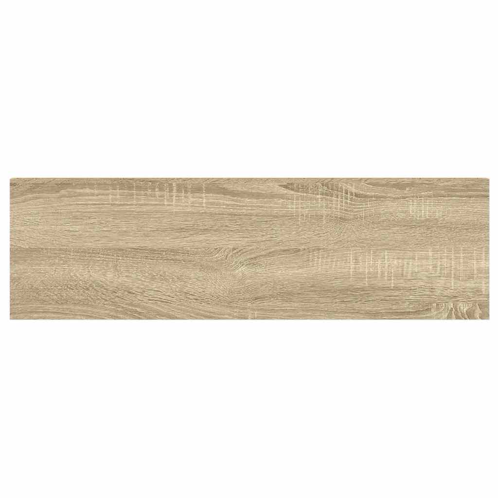 Wall Shelf Set of 2 Oak and White Honeycomb MDF, Metal Medium
