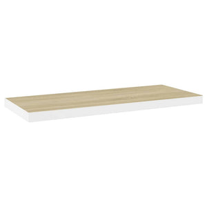 Floating Wall Shelves 4 pcs Oak and White 80x23.5x3.8 cm MDF