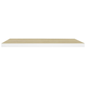 Floating Wall Shelves 4 pcs Oak and White 80x23.5x3.8 cm MDF