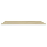 Floating Wall Shelves 4 pcs Oak and White 80x23.5x3.8 cm MDF