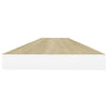 Floating Wall Shelf Oak and White 120x23.5x3.8 cm MDF