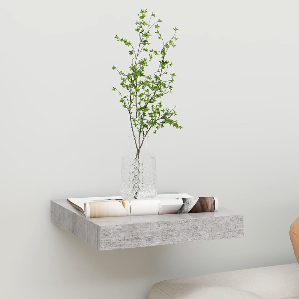 Wall Shelf Concrete grey Honeycomb MDF, metal Small Wall mounting