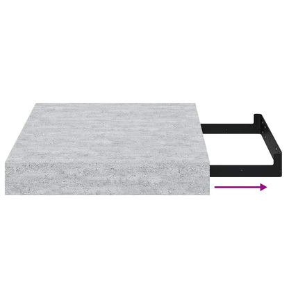 Floating Wall Shelves 4 pcs Concrete Grey 23x23.5x3.8 cm MDF