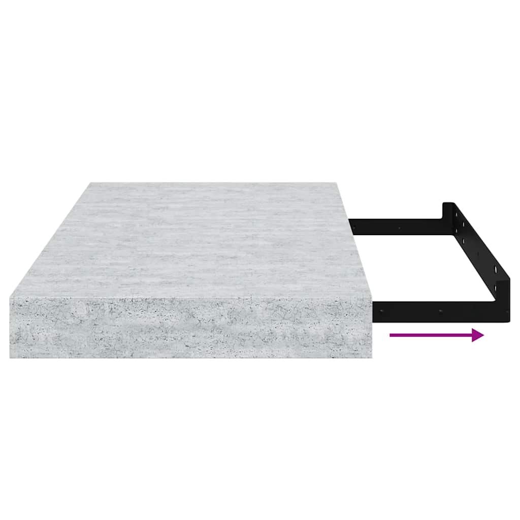 Floating Wall Shelf Concrete Grey 40x23x3.8 cm MDF