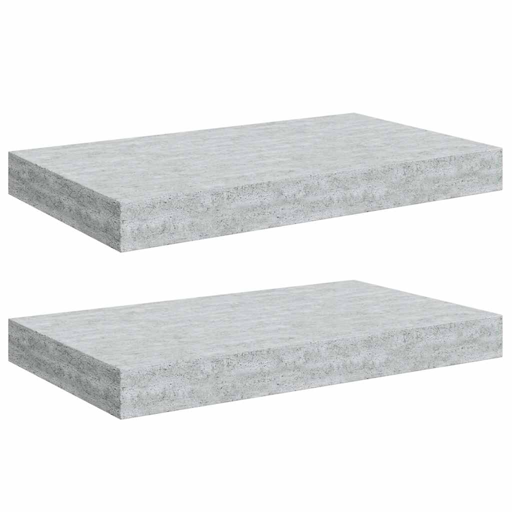 Floating Wall Shelves 2 pcs Concrete Gray 15.7"x9.1"x1.5" MDF