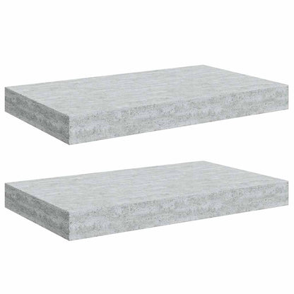 Floating Wall Shelves 2 pcs Concrete Gray 15.7"x9.1"x1.5" MDF