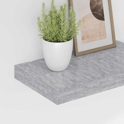 Floating Wall Shelves 2 pcs Concrete Gray 15.7"x9.1"x1.5" MDF