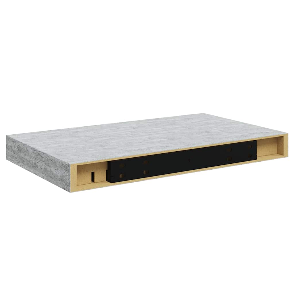 Floating Wall Shelves 2 pcs Concrete Gray 15.7"x9.1"x1.5" MDF
