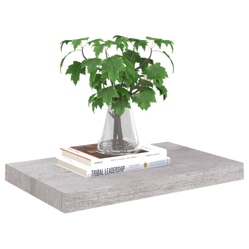 Floating Wall Shelf Concrete Grey 50x23x3.8 cm MDF