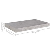 Floating Wall Shelf Concrete Grey 50x23x3.8 cm MDF