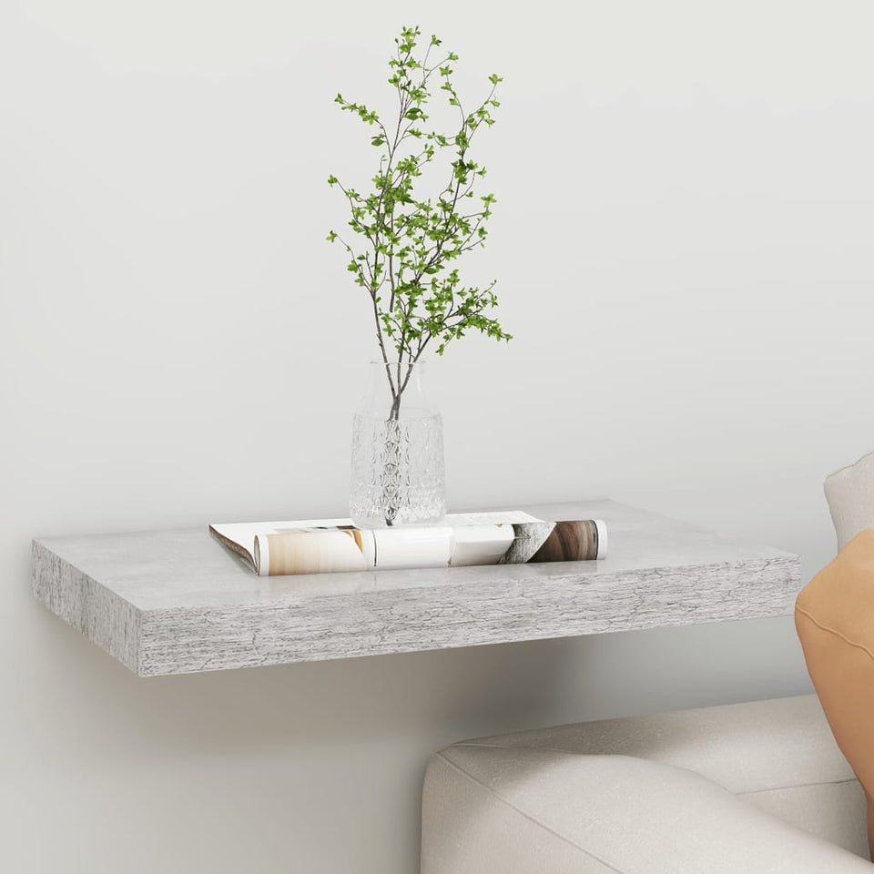 Floating Wall Shelf Concrete Grey 50x23x3.8 cm MDF