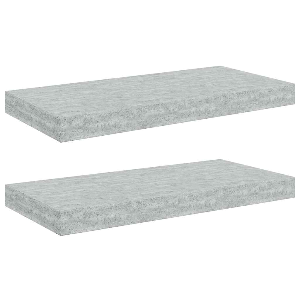 vidaXL Wall Shelf Set of 2 Concrete Grey Honeycomb MDF, Metal