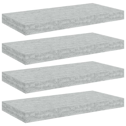 Floating Wall Shelves 4 pcs Concrete Grey 50x23x3.8 cm MDF