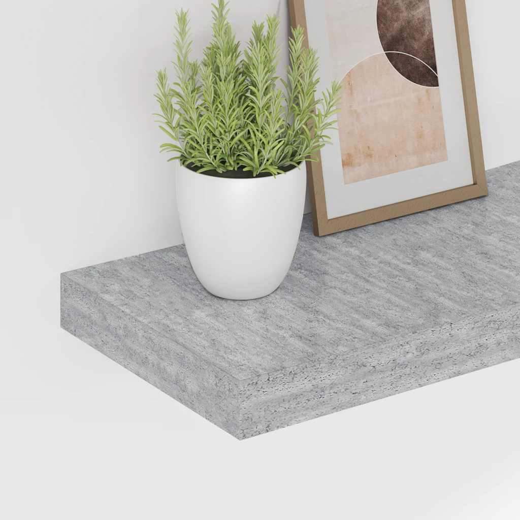 Floating Wall Shelves 4 pcs Concrete Grey 50x23x3.8 cm MDF