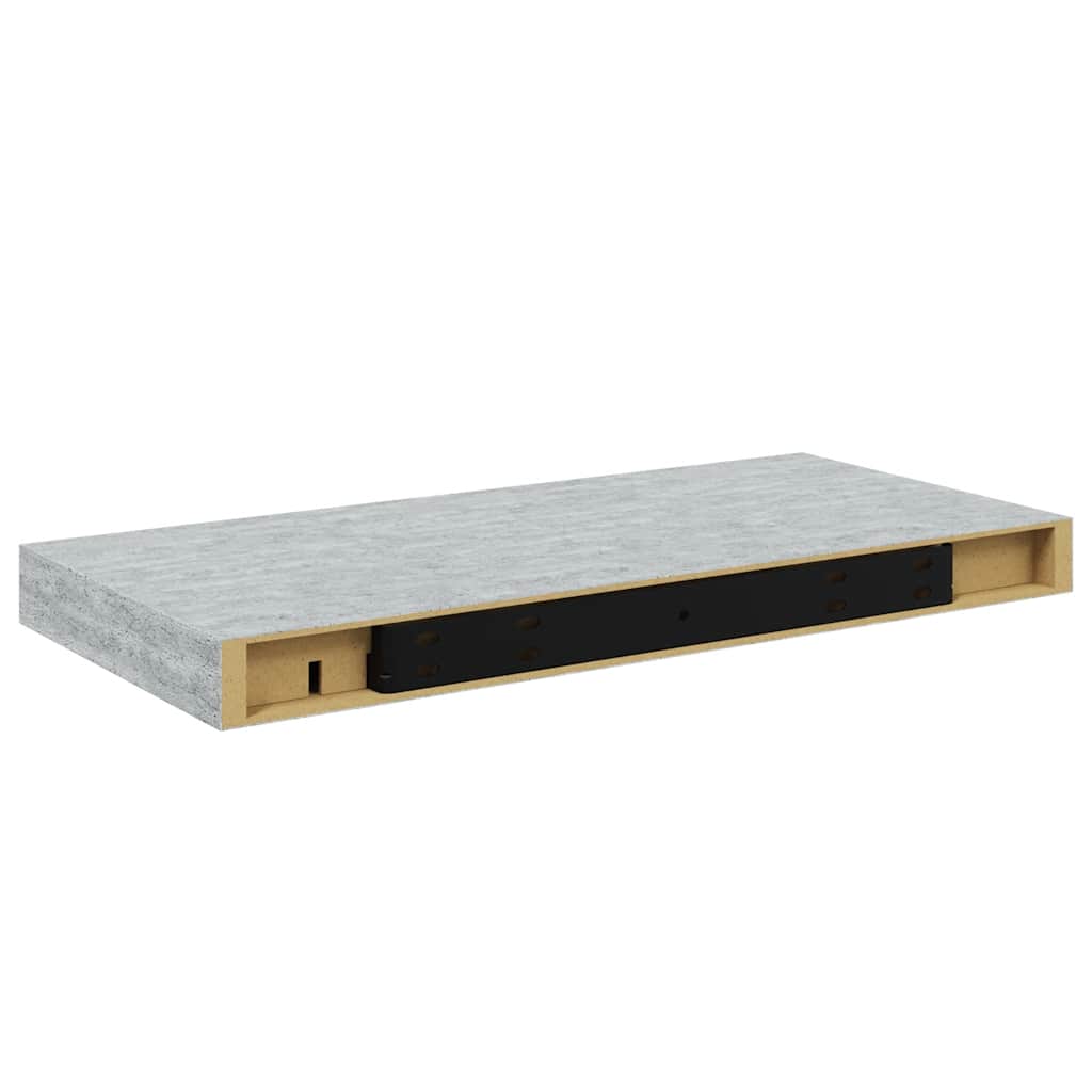 Floating Wall Shelves 4 pcs Concrete Grey 50x23x3.8 cm MDF