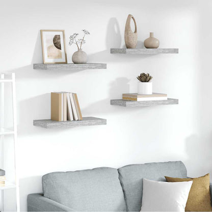 Floating Wall Shelves 4 pcs Concrete Grey 50x23x3.8 cm MDF
