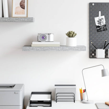 vidaXL Wall Shelf Concrete grey Honeycomb MDF, metal Medium