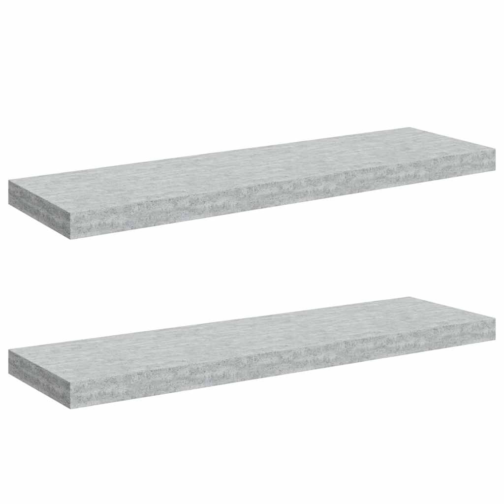 Floating Wall Shelves 2 pcs Concrete Gray 31.5"x9.3"x1.5" MDF