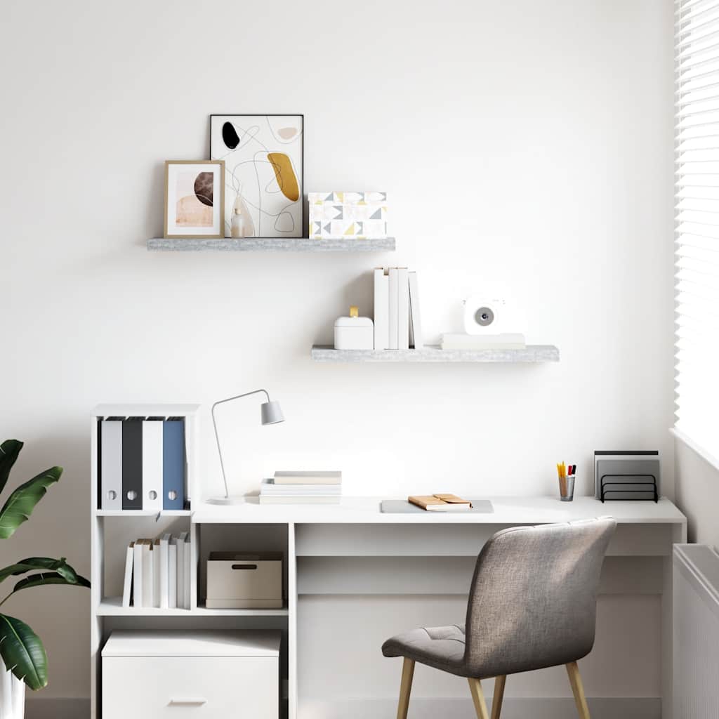 Floating Wall Shelves 2 pcs Concrete Gray 31.5"x9.3"x1.5" MDF
