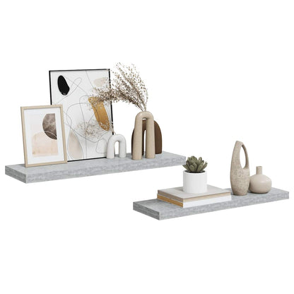 Floating Wall Shelves 2 pcs Concrete Gray 31.5"x9.3"x1.5" MDF