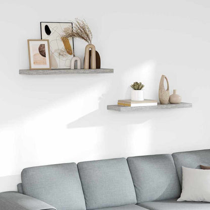 Floating Wall Shelves 2 pcs Concrete Gray 31.5"x9.3"x1.5" MDF