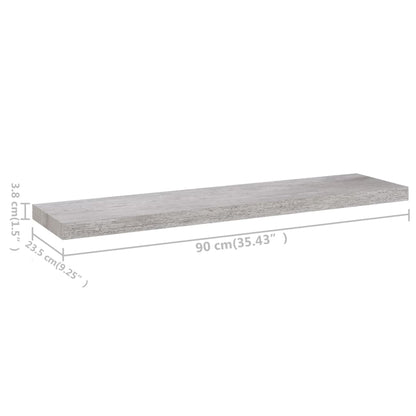 Wall Shelf Gray Honeycomb MDF, metal 35.4 in long Wall Shelf