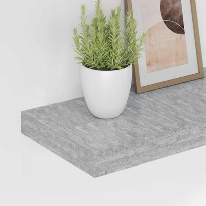 Floating Wall Shelves 2 pcs Concrete Grey 90x23.5x3.8 cm MDF