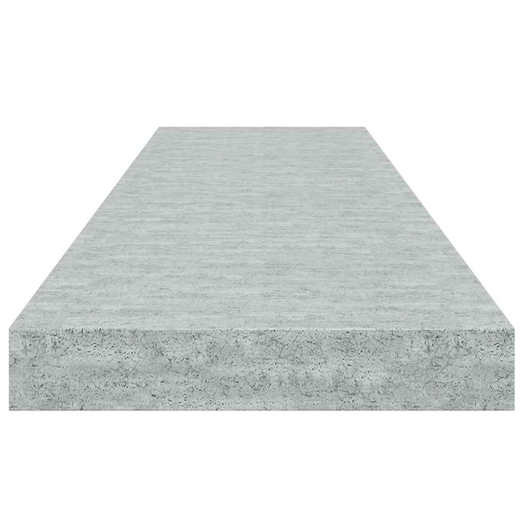 Floating Wall Shelves 2 pcs Concrete Grey 90x23.5x3.8 cm MDF