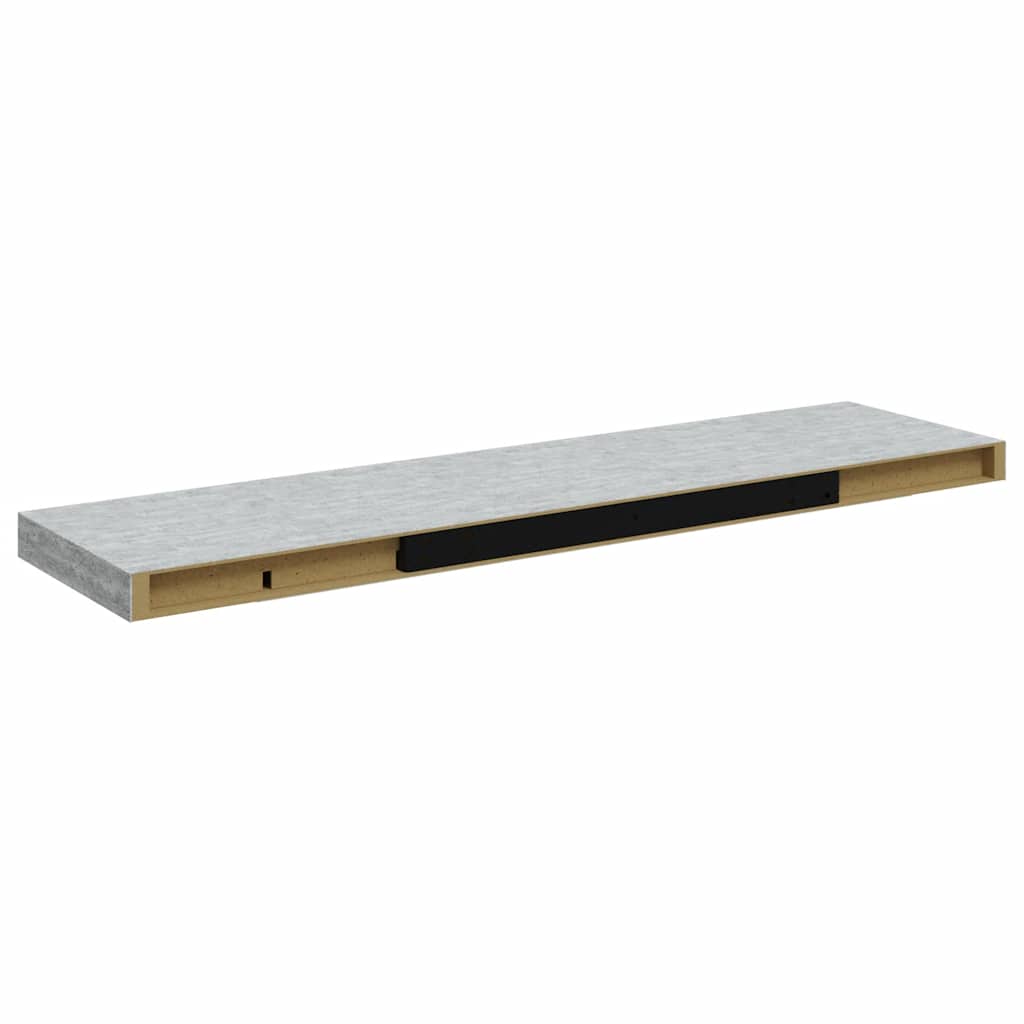 Floating Wall Shelves 2 pcs Concrete Grey 90x23.5x3.8 cm MDF