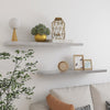 Floating Wall Shelves 2 pcs Concrete Grey 90x23.5x3.8 cm MDF