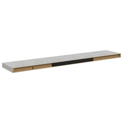 Floating Wall Shelves 4 pcs Concrete Grey 120x23.5x3.8 cm MDF