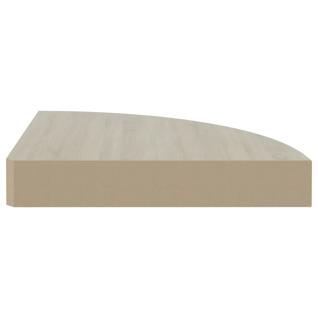 Wall Corner Shelf Oak and White Honeycomb MDF, metal Compact