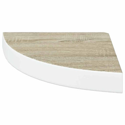 Wall Corner Shelves 4 pcs Oak and White 9.8"x9.8"x1.4" MDF