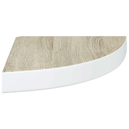 Wall Corner Shelves 4 pcs Oak and White 9.8"x9.8"x1.4" MDF