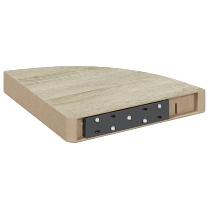 Wall Corner Shelves 4 pcs Oak and White 9.8"x9.8"x1.4" MDF