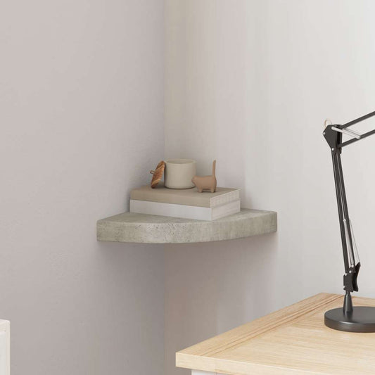 Wall Corner Shelf | Concrete grey | Honeycomb MDF, metal | Small