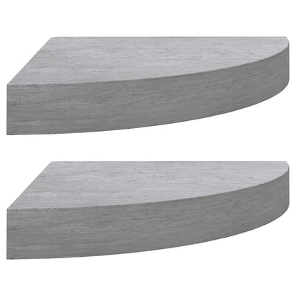 Wall Corner Shelf Set of 2 Concrete grey Honeycomb MDF, metal