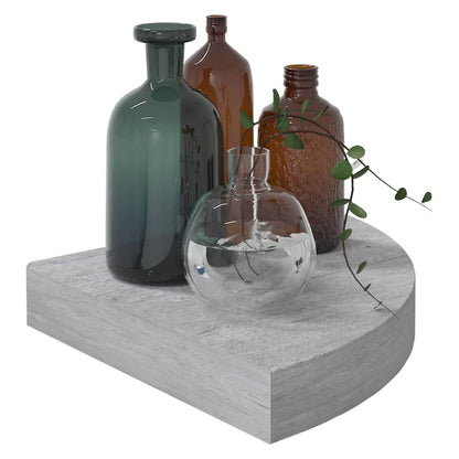 Wall Corner Shelf Set of 2 Concrete grey Honeycomb MDF, metal