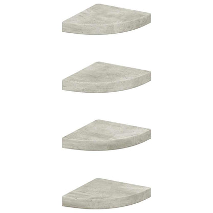 Wall Corner Shelves 4 pcs Concrete Grey 25x25x3.8 cm MDF