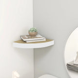 Wall Corner Shelf Oak and White 35x35x3.8 cm MDF