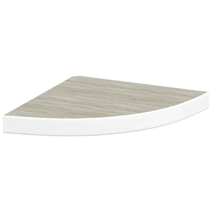 Wall Corner Shelves 4 pcs Oak and White 35x35x3.8 cm MDF