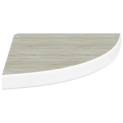 Wall Corner Shelves 4 pcs Oak and White 35x35x3.8 cm MDF