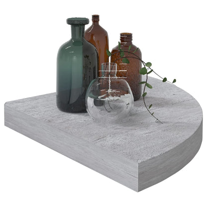 Wall Corner Shelf Concrete gray Honeycomb MDF 13.8 in corner size