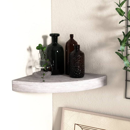 Wall Corner Shelf Concrete gray Honeycomb MDF 13.8 in corner size